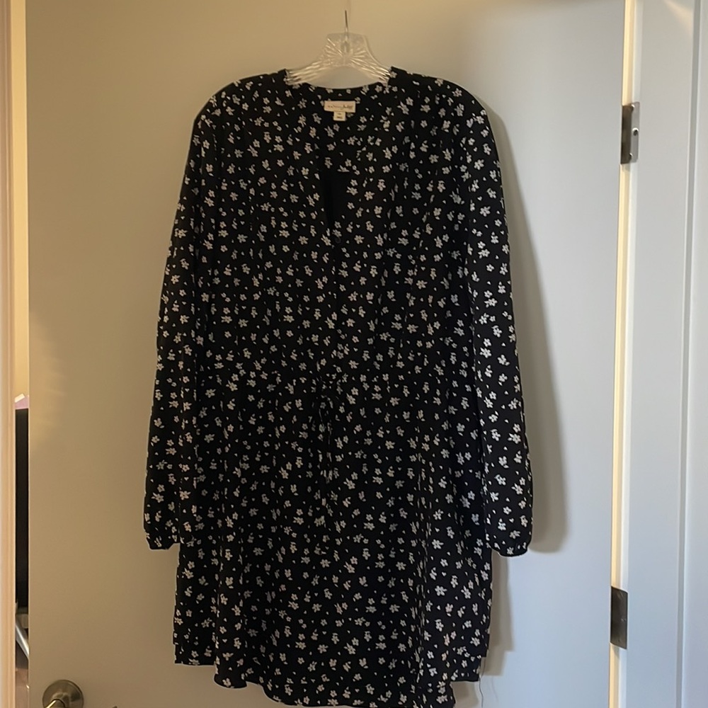 Maison Jules drawstring long shirt super cute